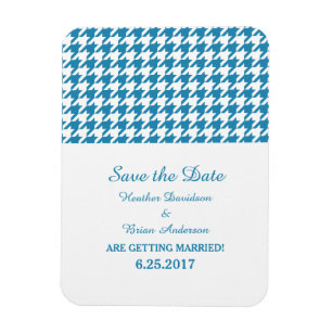 Magnet Flexible Houndstooth Enregistrer l'aimant de date, bleu