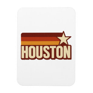 Magnet Flexible Houston Texas Retro Vintage Star Design