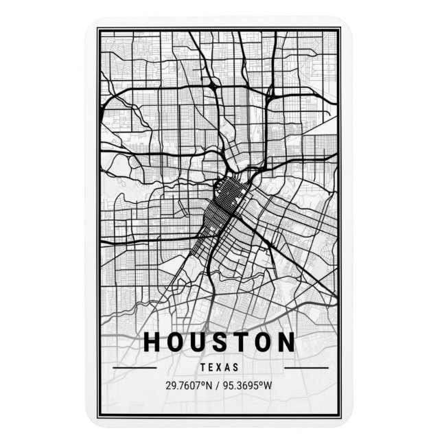 Magnet Flexible Houston Texas USA City Travel City Carte (Vertical)