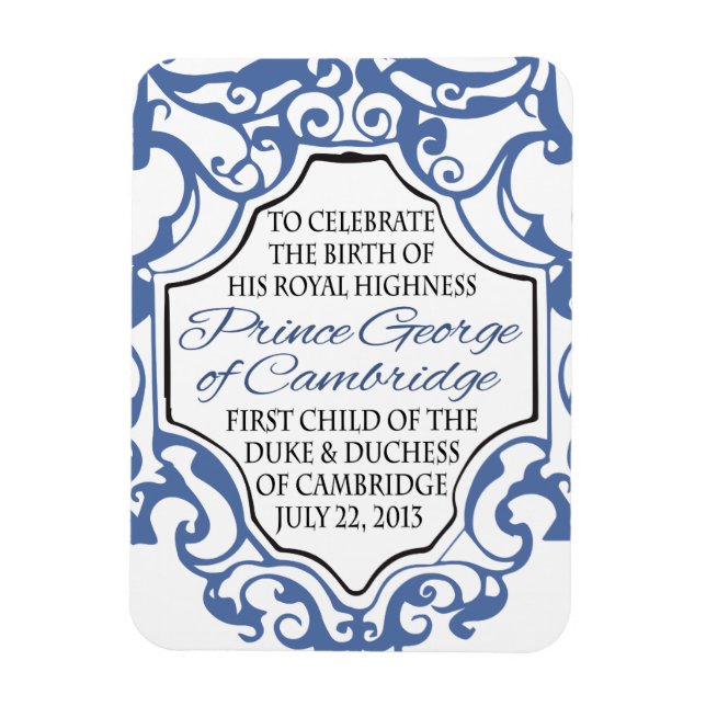Magnet Flexible HRH Prince George Bleu/Blanc Défilé (Vertical)