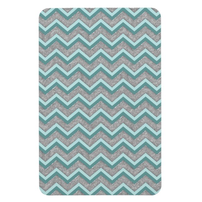 Magnet Flexible Huile d'argent et ZigZag Turquoise (Vertical)