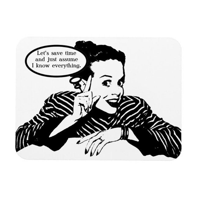 Magnet Flexible Humour de femme rétro (Horizontal)