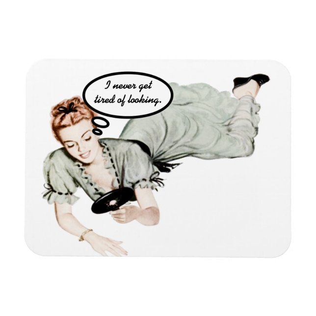 Magnet Flexible Humour de femme rétro (Horizontal)
