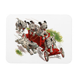 Magnet Flexible Humour Vintage Chiot Dalmatien Chiens Camion de Po