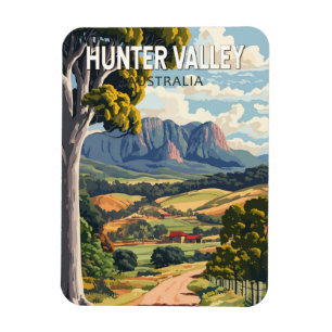 Magnet Flexible Hunter Valley Australia Travel Art Vintage
