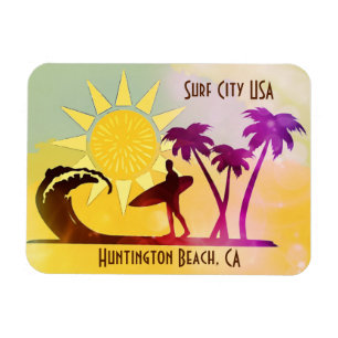 Magnet Flexible Huntington Beach CA Surf City USA Carte postale