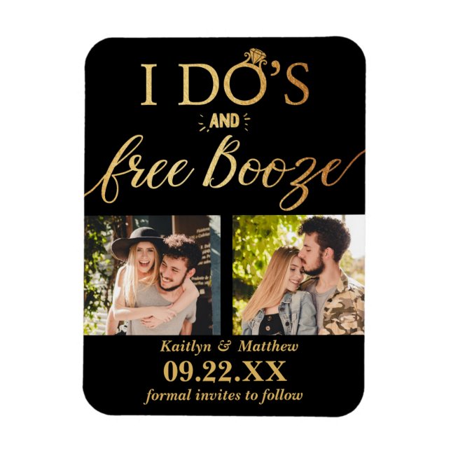 Magnet Flexible I Do's & Free Booze Modern Wedding Enregistrer la  (Vertical)