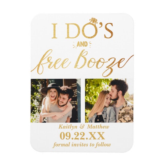 Magnet Flexible I Do's & Free Booze Modern Wedding Enregistrer la  (Vertical)