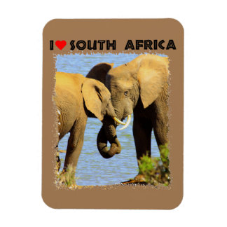 Magnet Flexible I Heart Afrique du Sud éléphants amoureux
