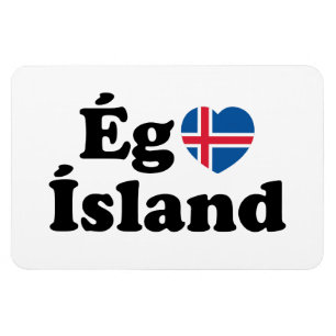 Magnet Flexible I Heart (Love) Islande [Ég Elska Ísland] Islandais