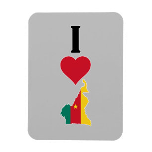 Magnet Flexible I Love Cameroun Vertical I Heart Country Carte