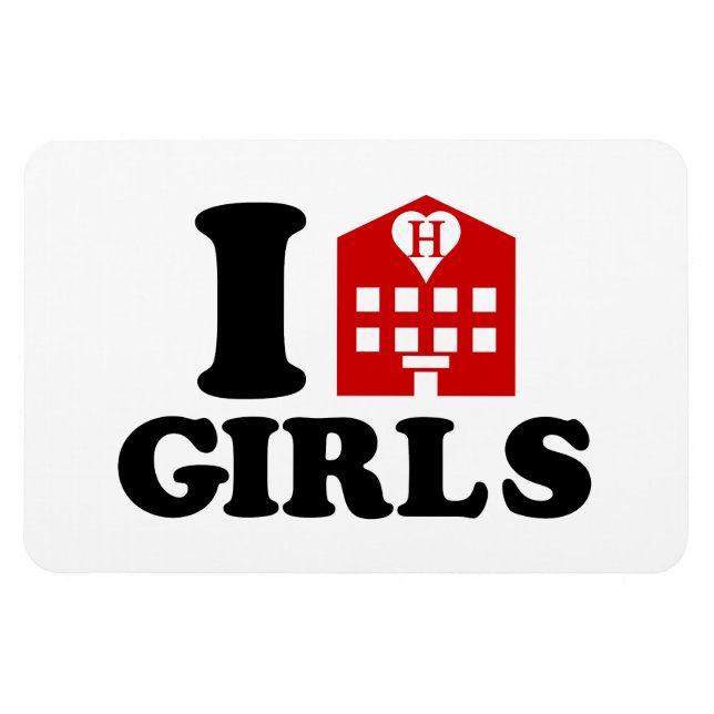 Magnet Flexible I Love Hotel Girls (Horizontal)