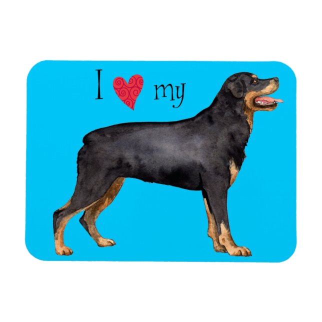 Magnet Flexible I Love my Rottweiler (Horizontal)