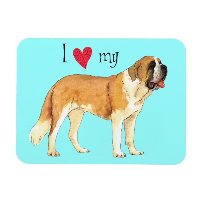 Magnet Flexible I Love my St. Bernard (Horizontal)