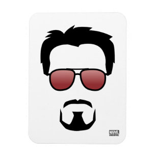Magnet Flexible Icône de coiffure de Tony Stark avec lunettes de s