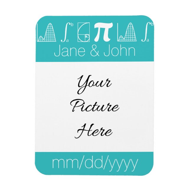 Magnet Flexible Il s'ajoute à l'aimant Turquoise Save-the-Date (Vertical)
