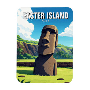 Magnet Flexible Île de Pâques Chili Moai Voyage