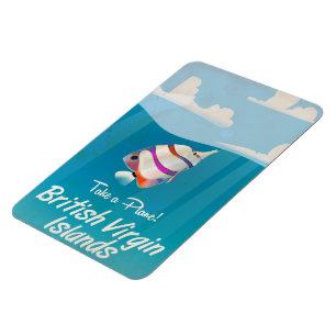 Magnet Flexible Îles Vierges britanniques Affiche de vacances vint
