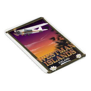 Magnet Flexible Îles Westman Island affiche de voyage en Islande