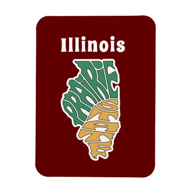 Magnet Flexible Illinois Pseudo Word Art (Vertical)