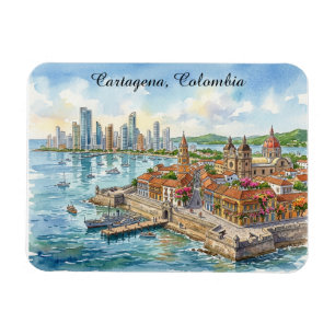 Magnet Flexible Illustration aquarelle de Cartagena Colombie
