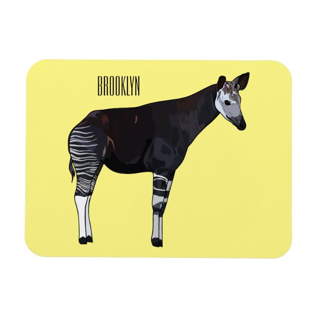 Magnet Flexible Illustration de bande dessinée d'okapi (Horizontal)