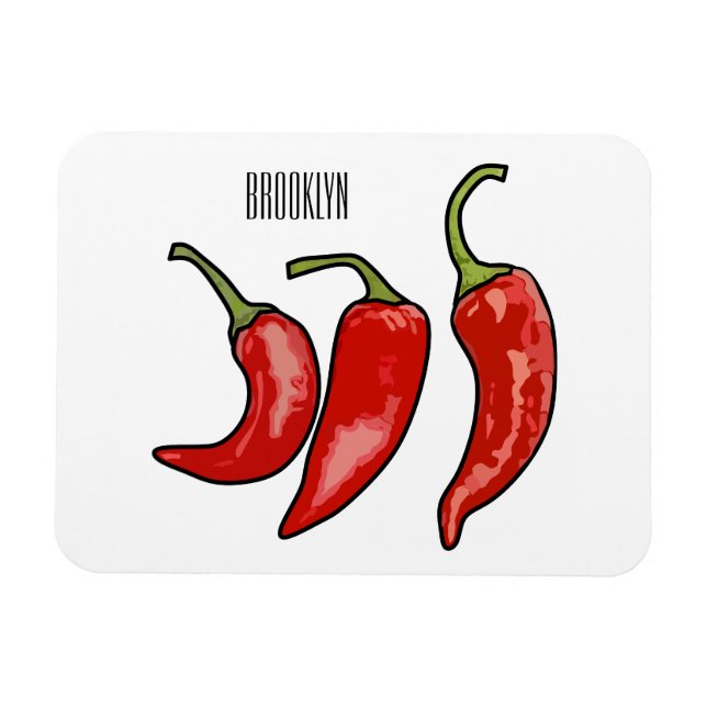 Magnet Flexible Illustration de chili (Horizontal)