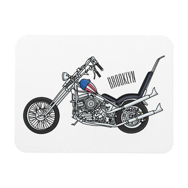 Magnet Flexible Illustration de Chopper Motorcycle 1950 (Horizontal)