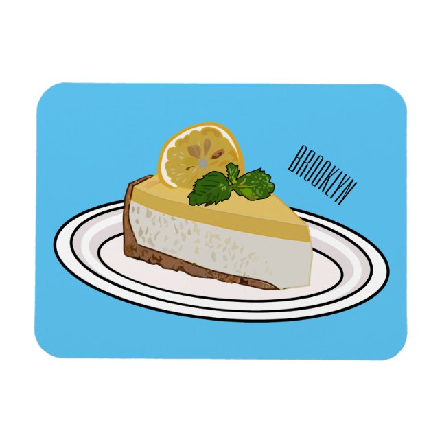 Magnet Flexible Illustration de citron cheesecake (Horizontal)