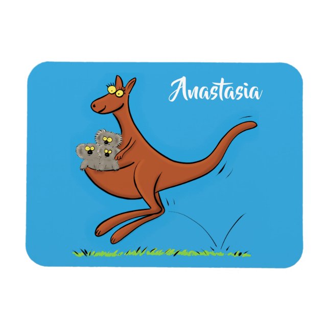 Magnet Flexible Illustration de dessin animé Cute kangaroo et koal (Horizontal)