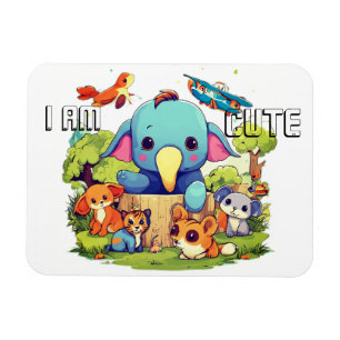Magnet Flexible Illustration de dessin animé d'animal mignon je su