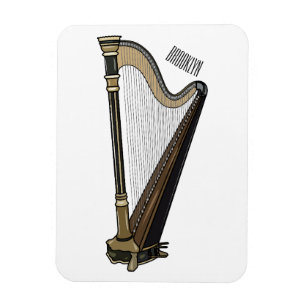 Magnet Flexible Illustration de dessin animé sur la harpe