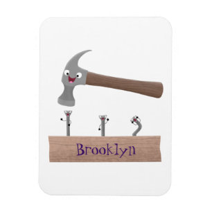 Magnet Flexible Illustration de dessin mignon, marteau et ongles