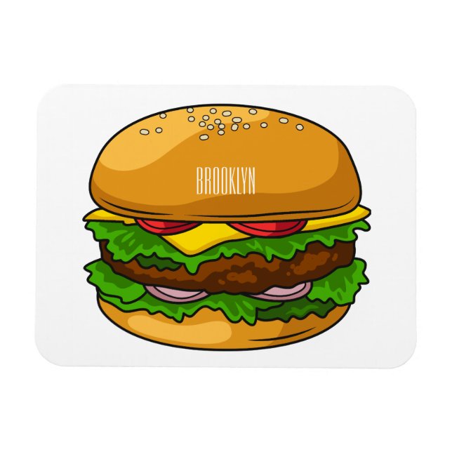 Magnet Flexible Illustration de Hamburger (Horizontal)