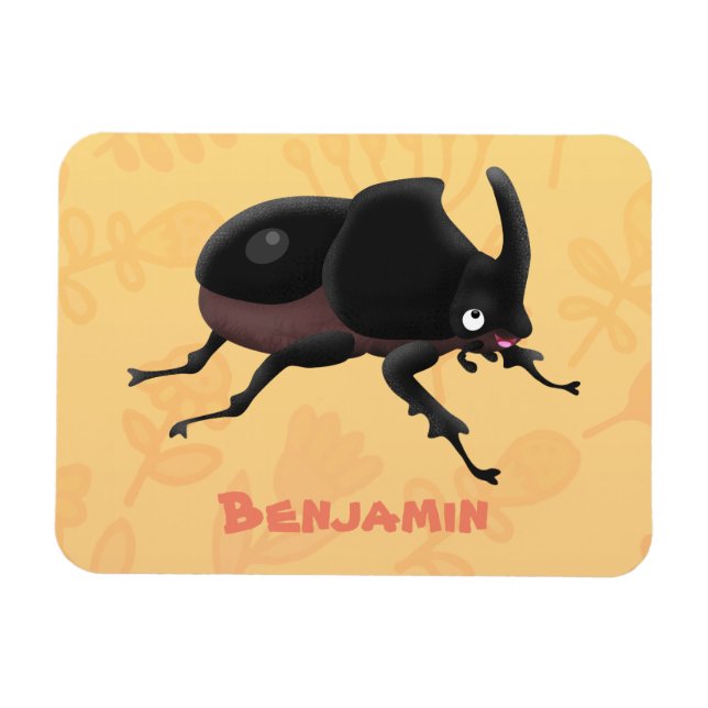 Magnet Flexible Illustration de la caricature du dendroctone du rh (Horizontal)