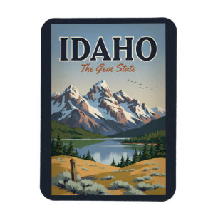 Magnet Flexible Illustration de la chaîne Sawtooth de l'Idaho - Ar