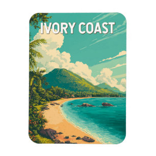 Magnet Flexible Illustration de la Côte d'Ivoire Voyage Art Vintag