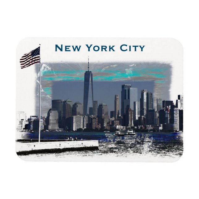 Magnet Flexible Illustration de la ligne aérienne de New York (Horizontal)