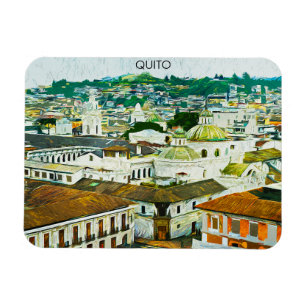 Magnet Flexible Illustration de l'aquarelle Quito Ecuador
