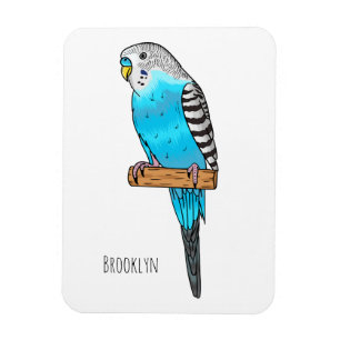 Magnet Flexible Illustration de l'oiseau bleu budgerigar