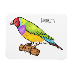 Magnet Flexible Illustration de l'oiseau de taille gouldienne