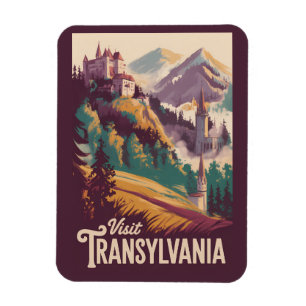 Magnet Flexible Illustration de paysage de Transylvanie Art de voy