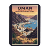 Illustration de paysage d'Oman Art de voyage vinta