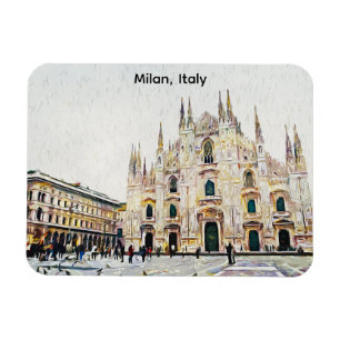 Magnet Flexible Illustration de peinture à l'huile de Milan Italie