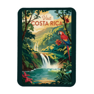 Magnet Flexible Illustration de perroquet du Costa Rica Art de voy