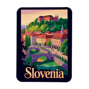 Magnet Flexible Illustration de pont à Ljubljana en Slovénie Art d