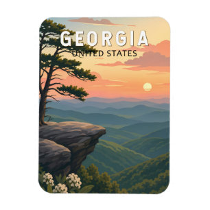 Magnet Flexible Illustration de voyage artistique vintage de Géorg