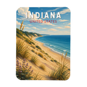 Magnet Flexible Illustration de voyage artistique vintage de l'Ind