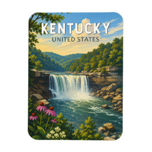 Magnet Flexible Illustration de voyage artistique vintage du Kentu
