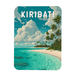 Magnet Flexible Illustration de voyage d'art vintage Kiribati